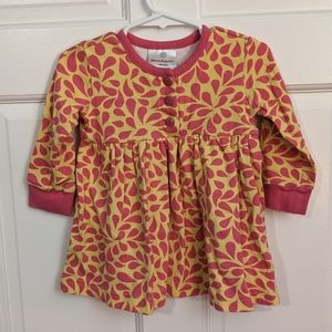 Hanna Andersson bright pink & yellow long sleeve dress, 18-24 months (80…